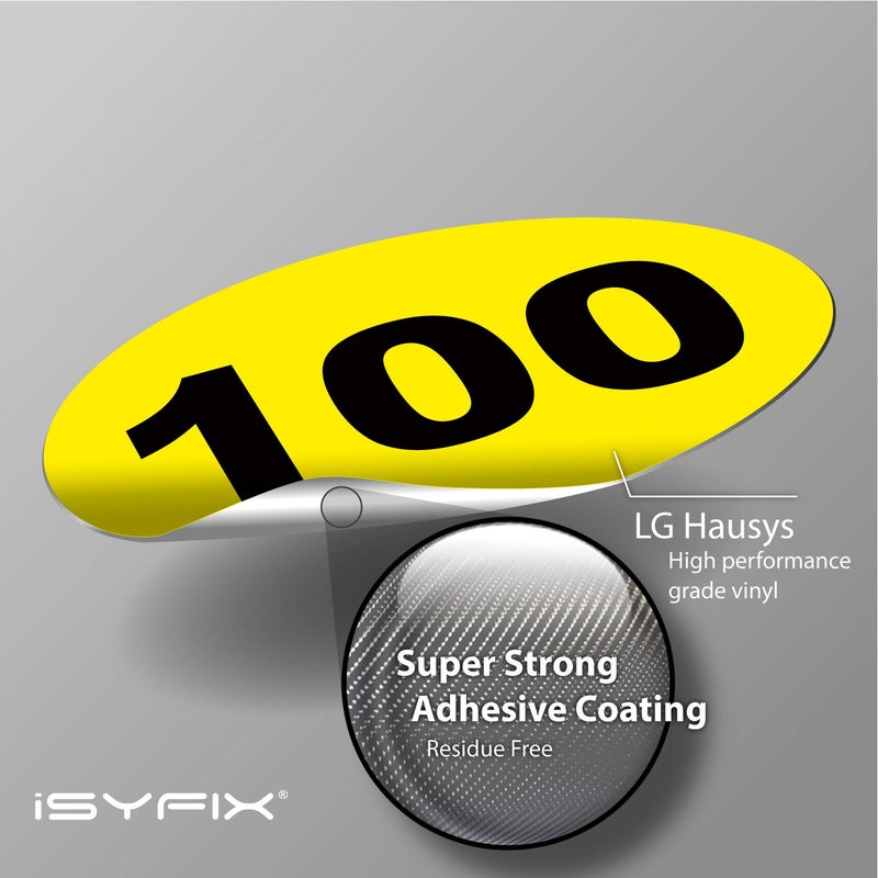 iSYFIX Yellow Consecutive Number Stickers â€“ 1 to 100, 1-inch, 1 Set â€“ Vinyl Self Adhesive Premium Decal, Ideal for Inventory, Storage, Organizing, Boxes, Bins, Toolbox, Lockers & More, Indoor/Outdoor - Image 3